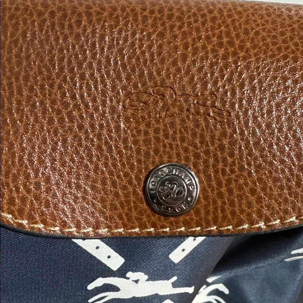 Longchamp Le Pliage Panther Print Nylon Shoulder Bag blue - Picture 4 of 5